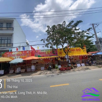 HAILONGREAL: Đất mặt tiền đường nguyễn văn tạo, giá: 10.5ty, DT: 9x19m, đối diện SACOMBANK, nhà bè