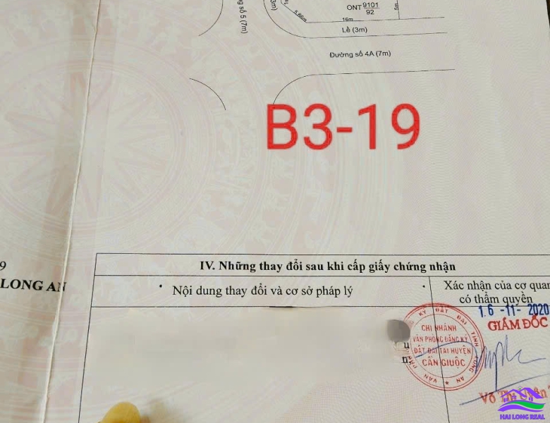 HAI LONG REAL: Đất Góc giá : 3.4ty, DT: 5x20m, góc đường số 4- đường số 5, lô B3-19, khu Thái Sơn, long hậu