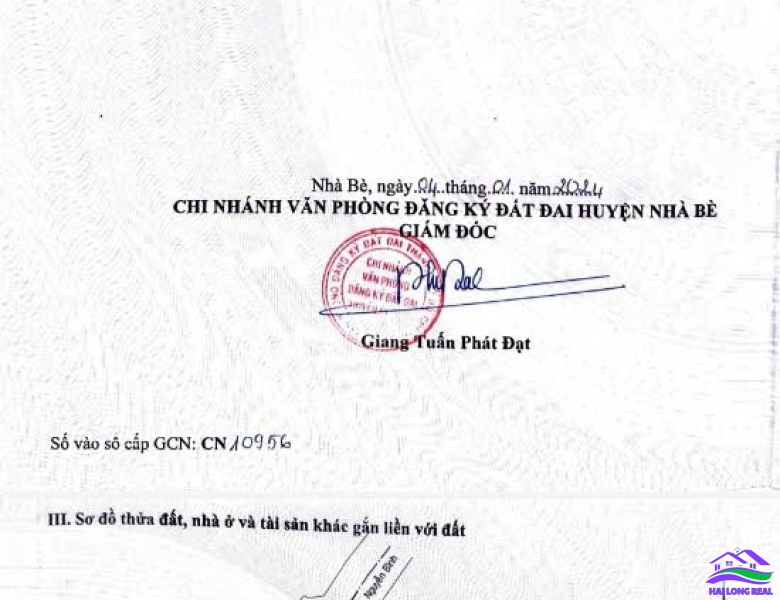 HAILONGREAL: 5 lô đường Nguyễn Bình, 80m2/lô, 50tr/m2, Sau công an xã Nhơn Đức, Nhà Bè 