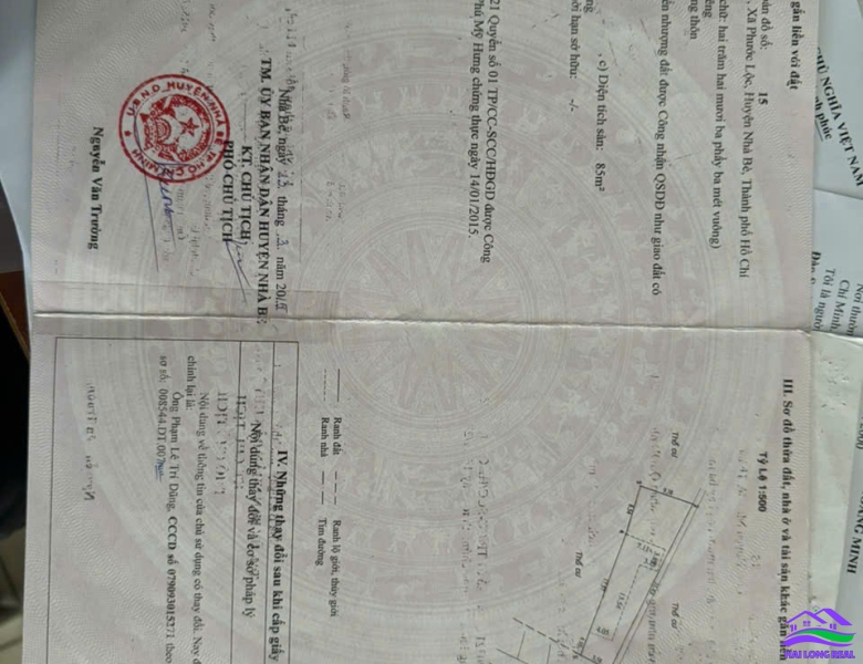 HAILONGREAL:Đất giá: 14,5ty, DT: 224m2, ngang 5,6m * 30m, nở hậu 9,4m, mặt tiền đường Đào Sư Tích, Nhà Bè 