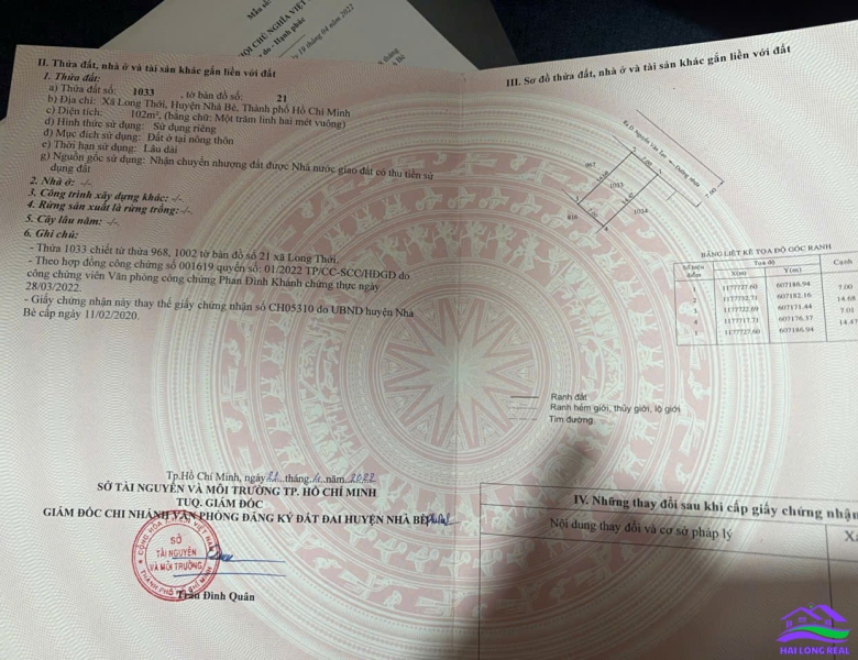 HAILONGREAL: Đất đường 7m, vào 50m, 409 Nguyễn Văn Tạo, Giá: 4,6ty, DT: 7x15m, xã Long Thới, Nhà Bè 