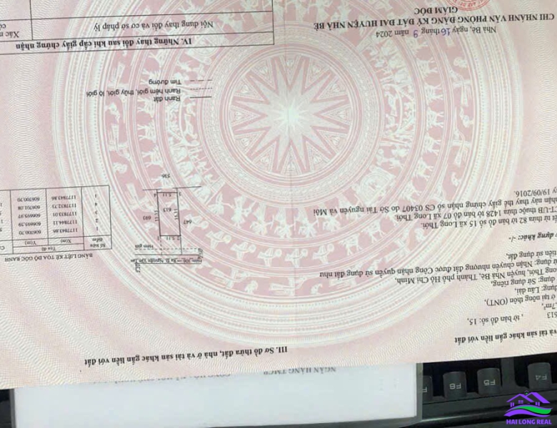 HAILONGREAL: Đất giá: 2,75ty, DT: 5*15m, khu 274/ Nguyễn Văn Tạo, Nhà Bè 