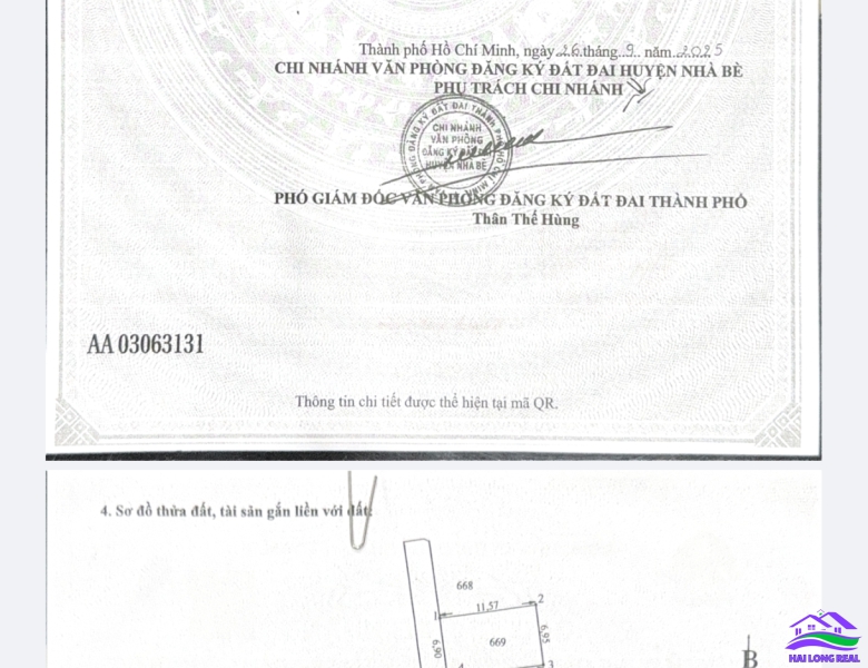 HAILONGREAL: Đất giá: 3,95ty, DT: 7*12m, khu 1651/ Lê Văn Lương, Nhà Bè, hẽm thông 855/ Nguyễn Bình