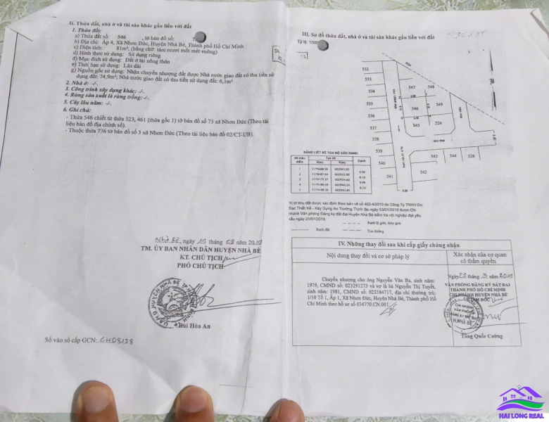 HAILONGREA: ĐẤT 1902/ LÊ VĂN LƯƠNG, 3.65TY, DT: 8X11M, ĐƯỜNG 8M