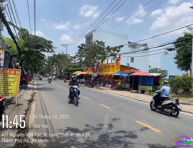 HAILONGREAL: Đất mặt tiền đường nguyễn văn tạo, giá: 10.5ty, DT: 9x19m, đối diện SACOMBANK, nhà bè