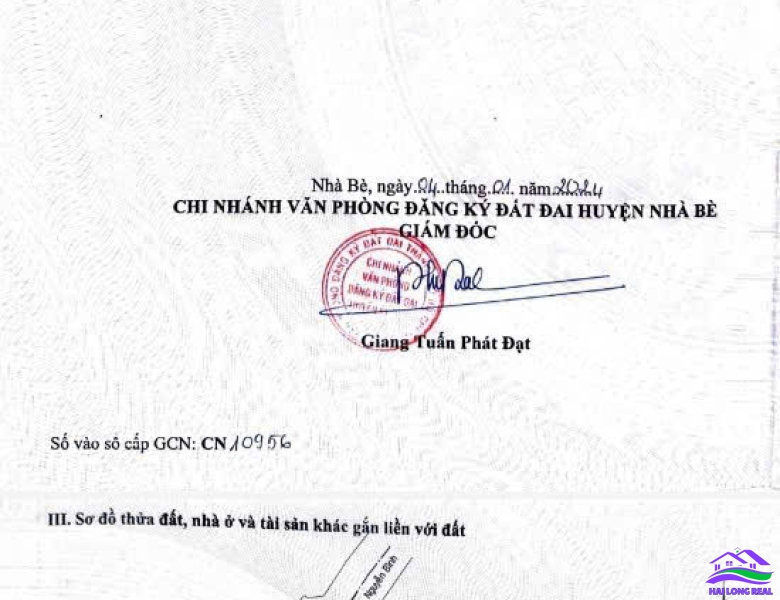 HAILONGREAL: 5 lô đường Nguyễn Bình, 80m2/lô, 50tr/m2, Sau công an xã Nhơn Đức, Nhà Bè 