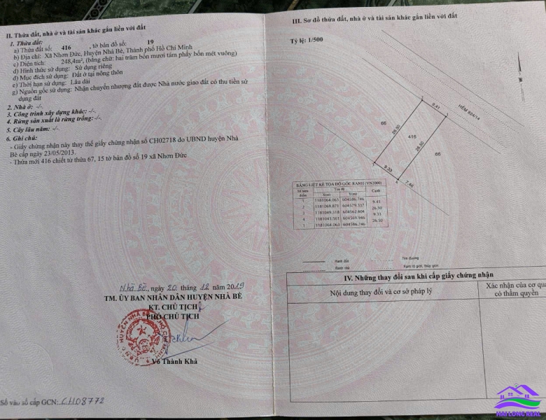 HAILONGREAL: ĐẤT 36TR/M2, DT: 9.4X26.5M, 248M2, KHU 2HA,  LÊ THỊ TÁM, ĐỐI DIỆN TRƯỜNG LÊ LỢI