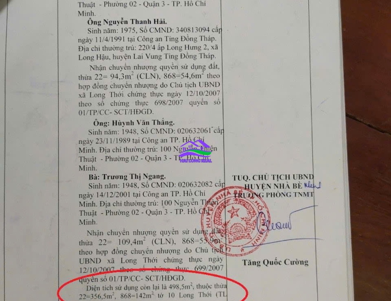 HAILONGREAL: Nhà mặt tiền đường Nguyễn Văn Tạo, Giá: 20ty, DT: 474m2, thổ cư 255m2, Xã Long Thới, Nhà Bè 