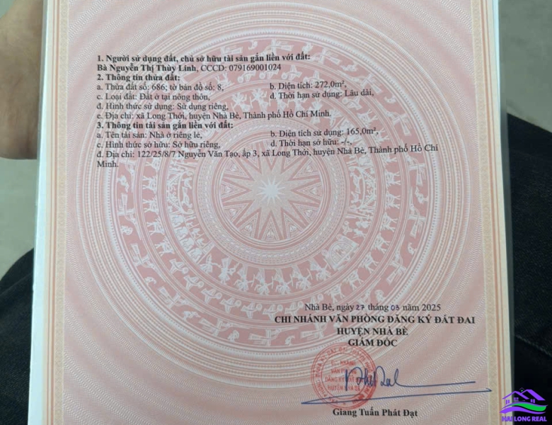 HAILONGREAL: 12 Nhà trọ giá 9,5ty, DT: 10*27m, đường 10m, khu 126/ Nguyễn Văn Tạo, xã Long Thới, Nhà Bè 