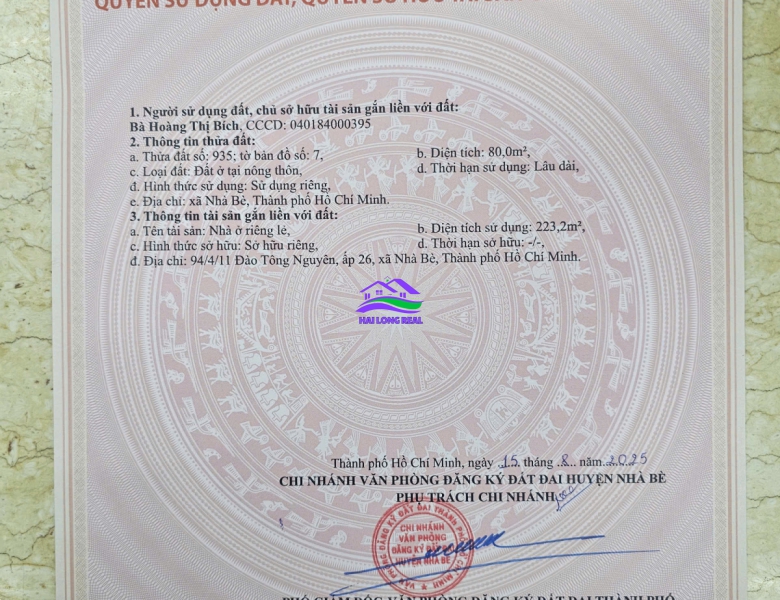 HAILONGREAL: NHÀ 9.8TY, KHU DÂN CƯ VIP, ĐÀO TÔNG NGUYÊN, NHÀ BÈ