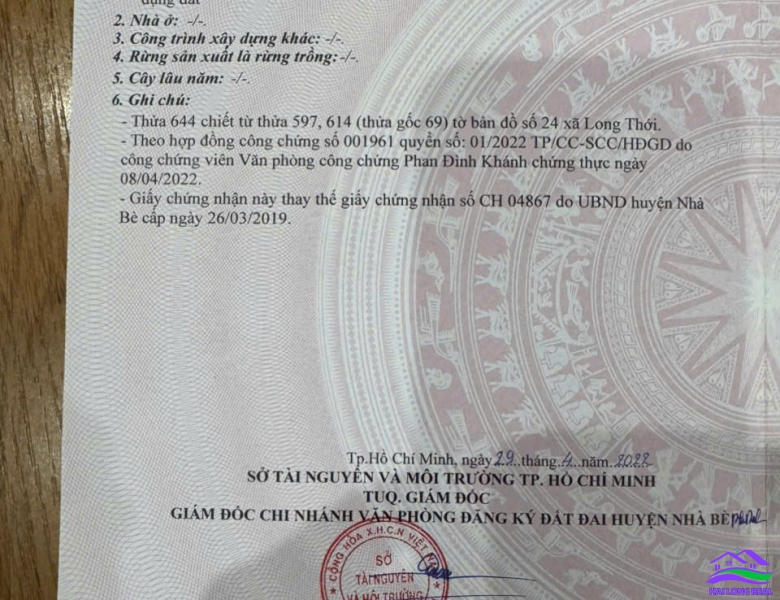 HAILONGREAL: Đất đường 16m, Giá: 4,5ty, DT: 5*19m, mặt chính 512/ Nguyễn Văn Tạo, xã Long Thới, Nhà Bè 
