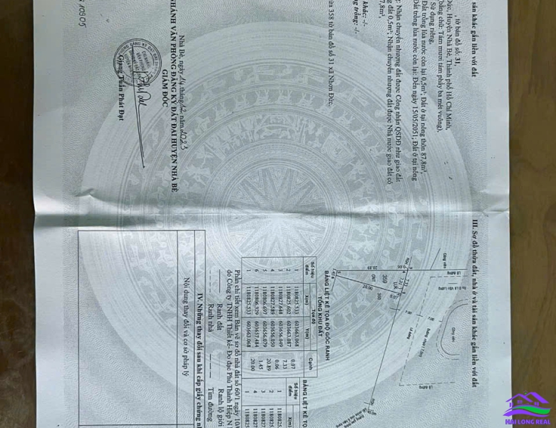 HAILONGREAL: 5 lô đất đường 12m, Lê Văn Lương, Giá: 60tr/m2, DT: 80-100m2, xã Nhơn Đức, Nhà Bè 