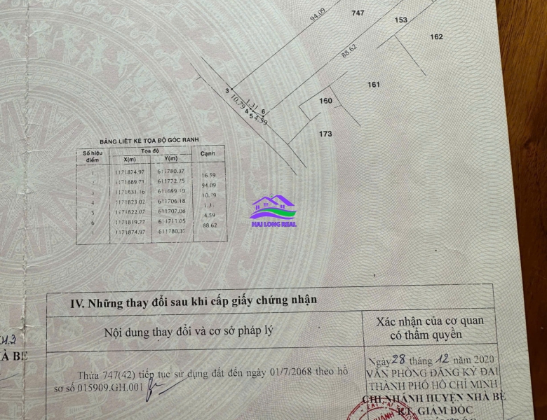 HAILONGREAL: ĐẤT MẶT TIỀN LIÊN ẤP 2-3, GIÁ: 4.3TY, DT: 1500M2, ĐẤT LÚA, ĐƯỜNG XE HƠI
