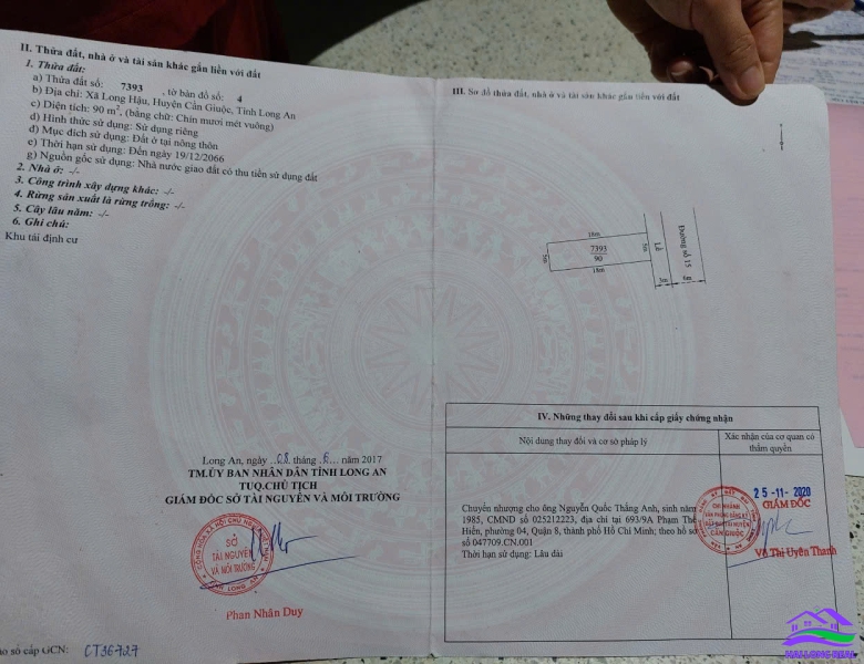 HAILONGREAL: ĐẤT 2.2TY, DT: 5X18M, ĐƯỜNG SỐ 15, KHU THÁI SƠN, LONG HẬU