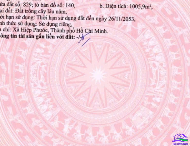 HAILONGREAL: ĐẤT MẶT TIỀN NGUYỄN VĂN TẠO, 1300M2, THỔ CƯ 300M2, NGANG 14M, GIÁ: 28TY