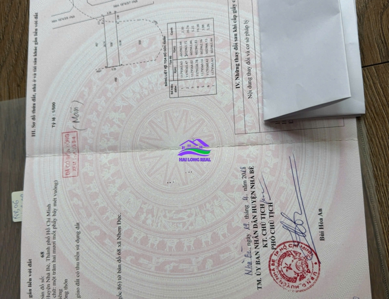 HAILONGREAL: ĐẤT 29TR/M2, DT: 5X24M, ĐƯỜNG 8M, KHU 1874 LÊ VĂN LƯƠNG, NHƠN ĐỨC