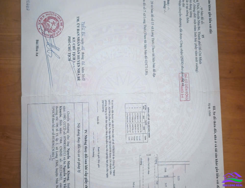 HAILONGREAL: ĐẤT GÓC 5.5TY, DT: 10X12M, 107M2, KHU 274 NGUYỄN VĂN TẠO, LONG THỚI, NHÀ BÈ