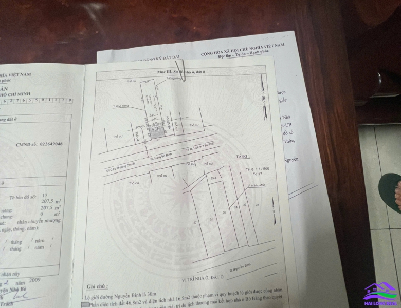 HAILONGREAL: NHÀ MẶT TIỀN NGUYỄN BÌNH, 13TY, DT: 6.7X31M, 200M2, PHÚ XUÂN, NHÀ BÈ