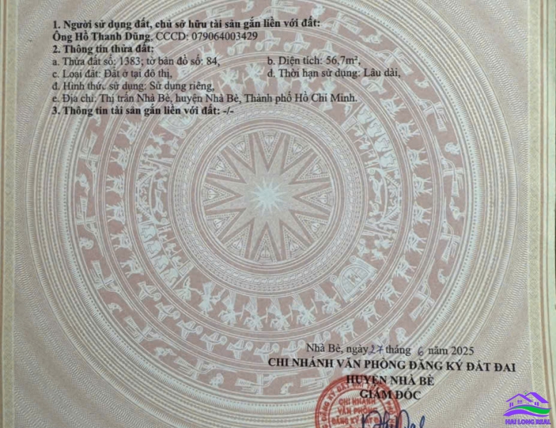 HAILONGREAL: ĐẤT 4.3TY, DT: 4X16M, KHU SÀI GÒN MỚI, HUỲNH TẤN PHÁT, TT NHÀ BÈ