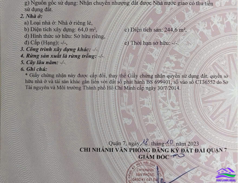 HAILONGREAL: NHÀ ĐƯỜNG SỐ 3, GIÁ: 13.8TY, DT: 4X18M, 4 TẦNG, PHẠM HỮU LẦU, QUẬN 7