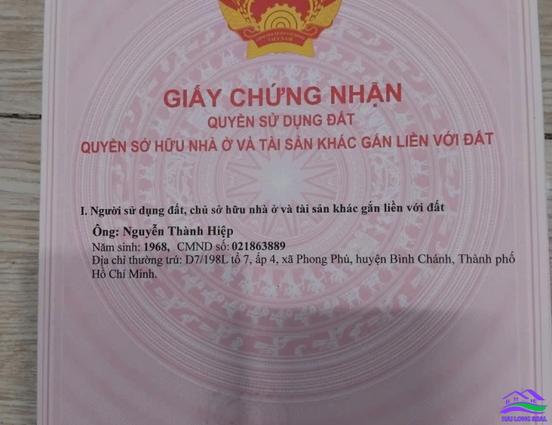 HAILONGREAL: ĐẤT 2 MẶT TIỀN TRƯỚC SAU, 4.6TY, DT: 5X24M, KHU 1764/ LÊ VĂN LƯƠNG, NHÀ BÈ